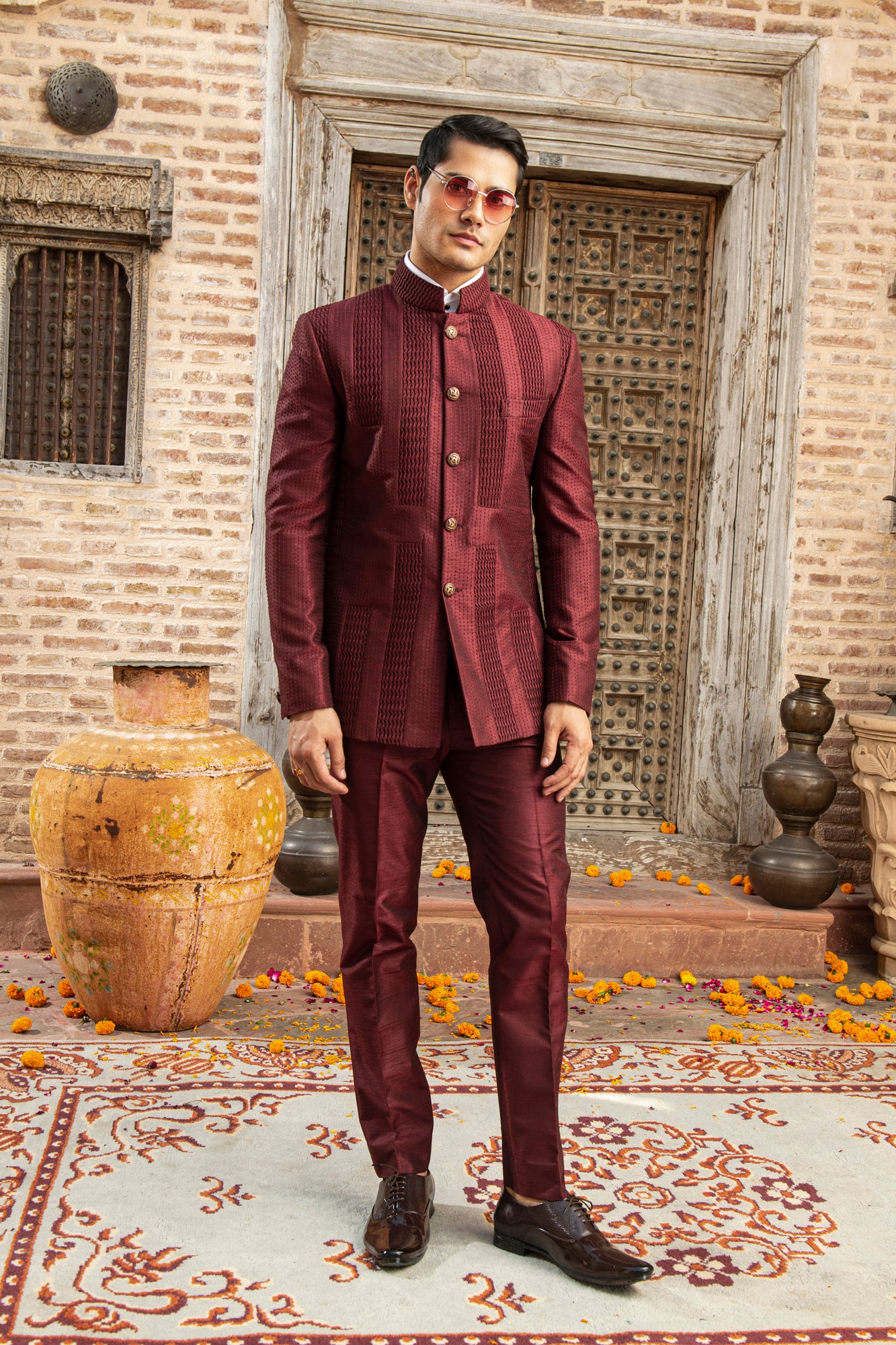 CINNAMON BANDHGALA SUIT