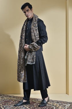 LEATHER KURTA SET WITH NEHRU COAT